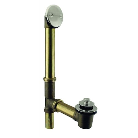 Pull & Drain Bath Waste, 14 Make-Up, 20 Ga. Tubing In Satin Nickel